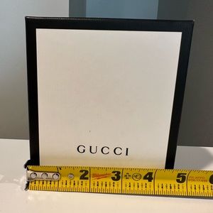 Authentic Gucci gift box w original satin bag paper inserts and care booklet
